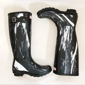 Hunter Wellington Paint Splatter Rain boots